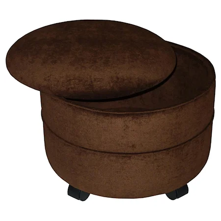 Round Storage Ottoman With Wheels